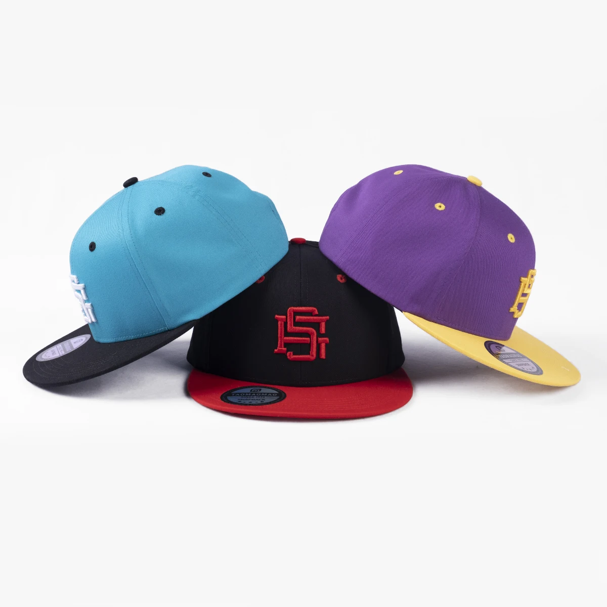 high quality mens new embroidery era gorras 6 Panel flat bill Brim blank custom logo two tone snapback caps hats