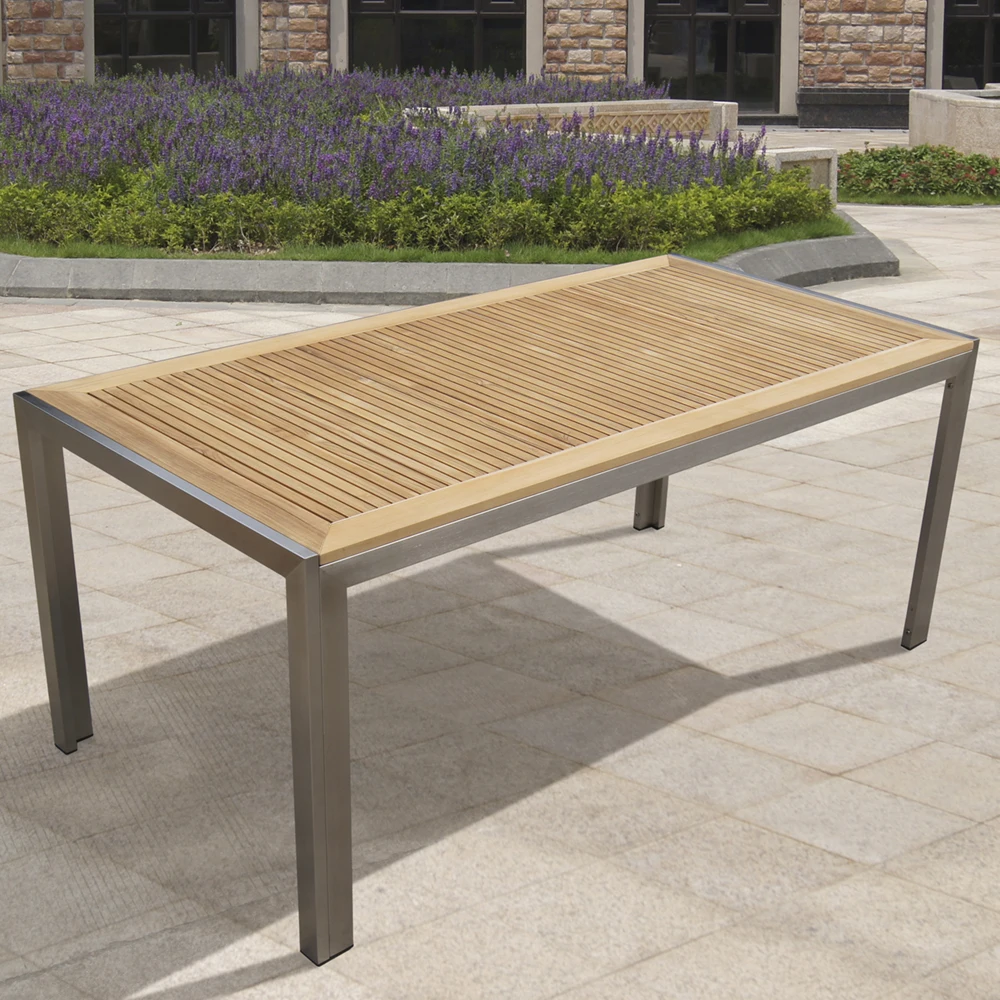 wholesale all weather outdoor garden furniture with sling swing chair and teak wood table