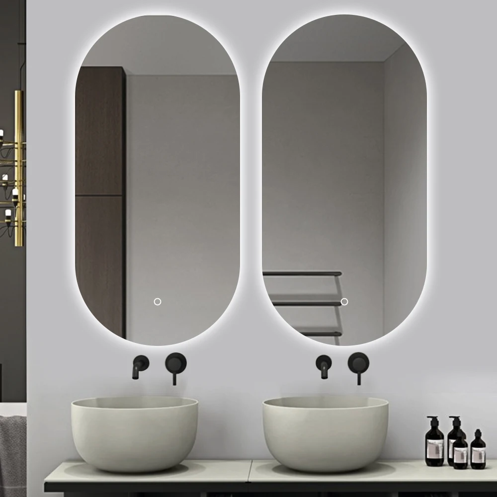 Defogger Led Lighted Smart Touch Switch Backlit Mirror Bathroom Mirror With Led Light