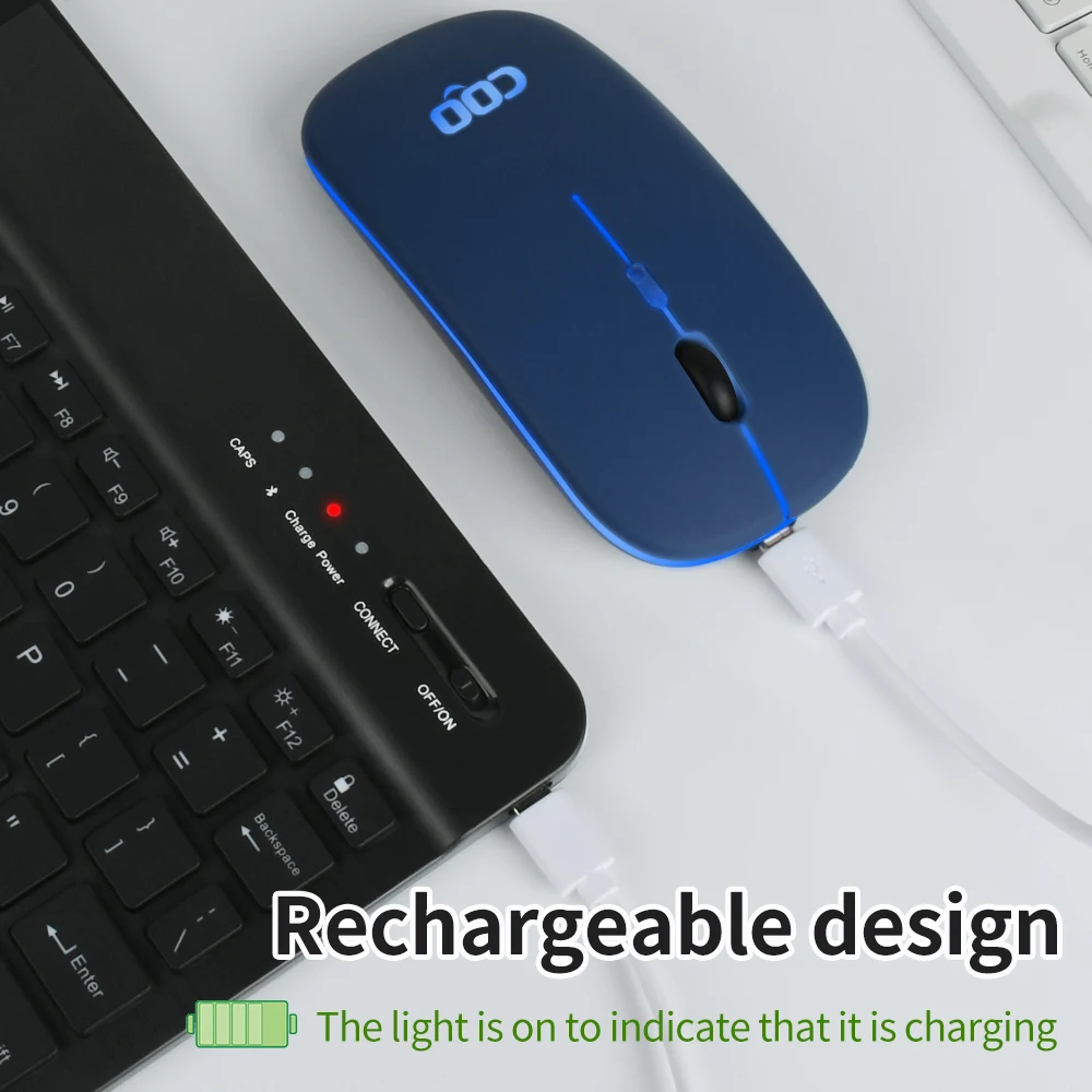 Buy LED Light 2.4g and BT Mouse and Keyboard Wireless Set For Laptop Ipad Pro Air Mini