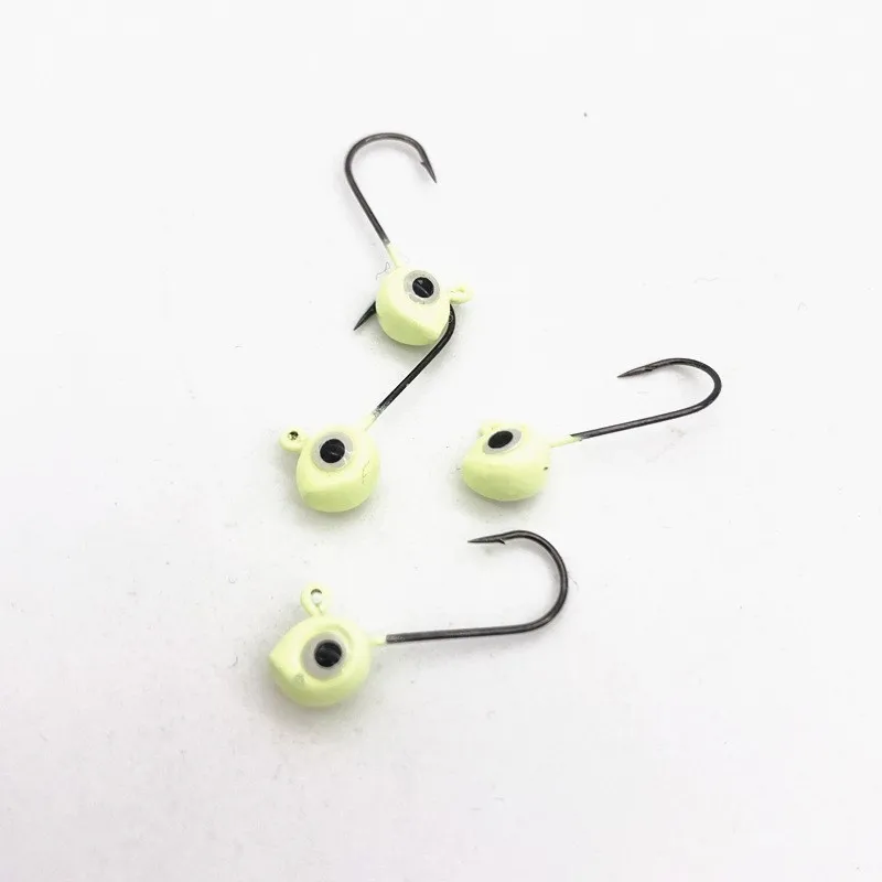 3D eye hook barbed lead head hook route sub soft bait fishing gear worm hook Crappie jig head