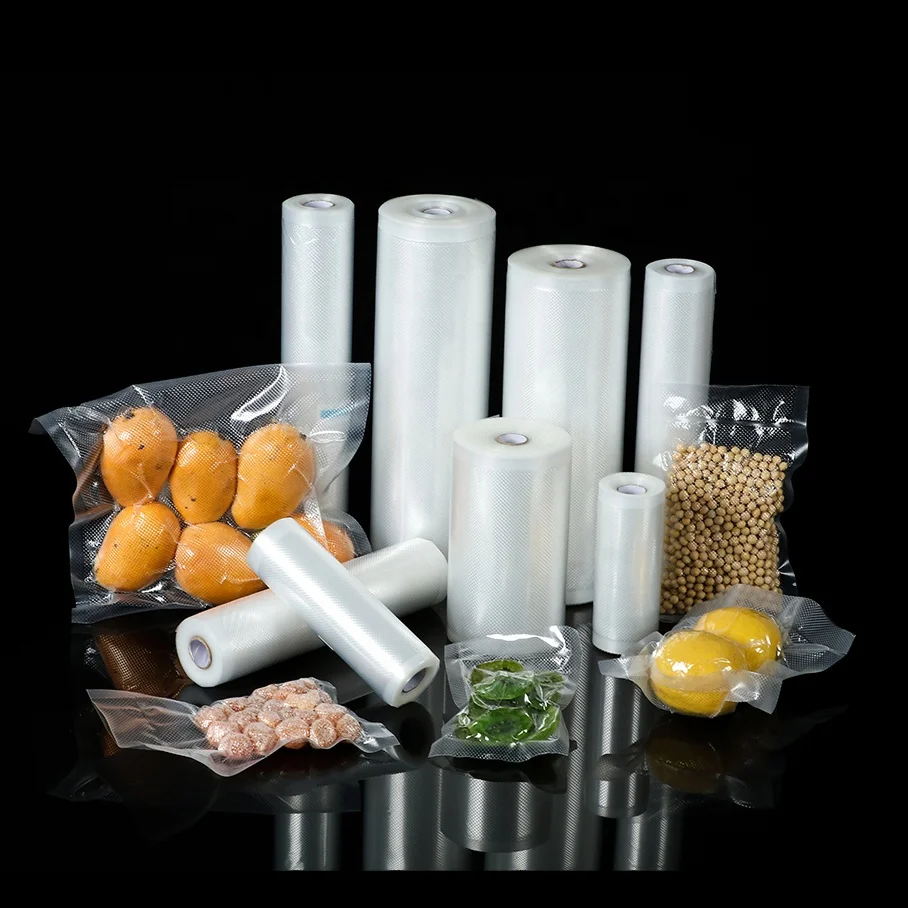Hot Selling Clear PA PE Vaccum Sealer Packing Bag Embossing Food Plastic Sealer Seal Storage Rice Vacuum Bag
