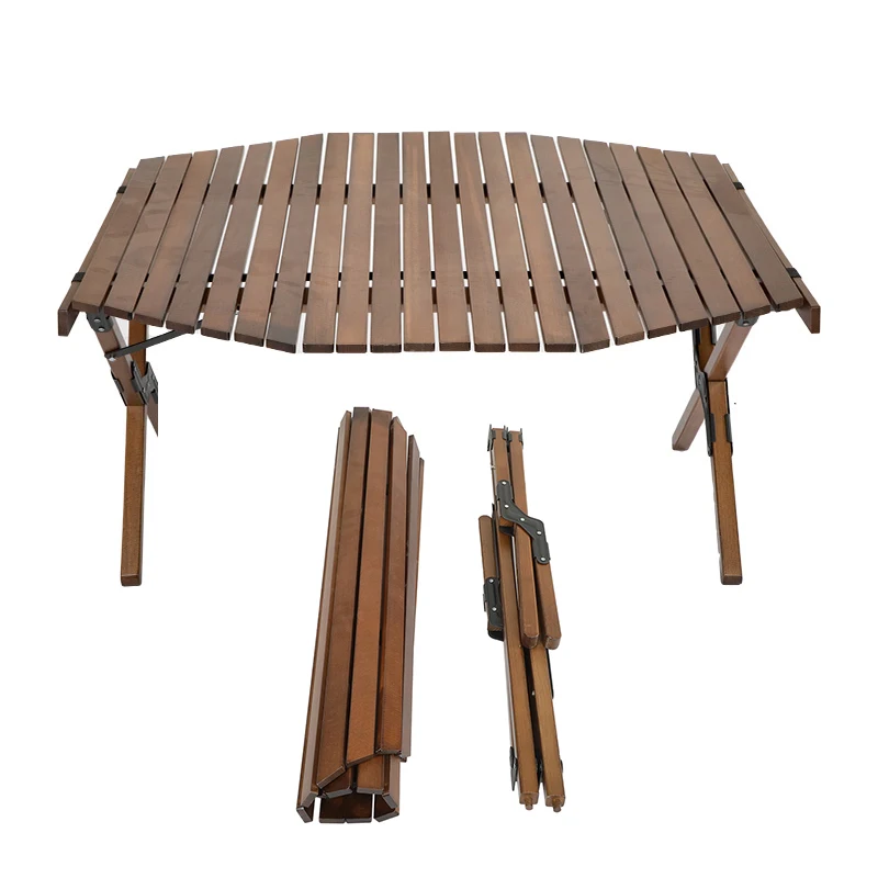 Luyuan Online Store Hot Sale Terrace Anti-rust Mini Camping Equipment Barbecue Picnic Camping Octagonal Egg Roll Table