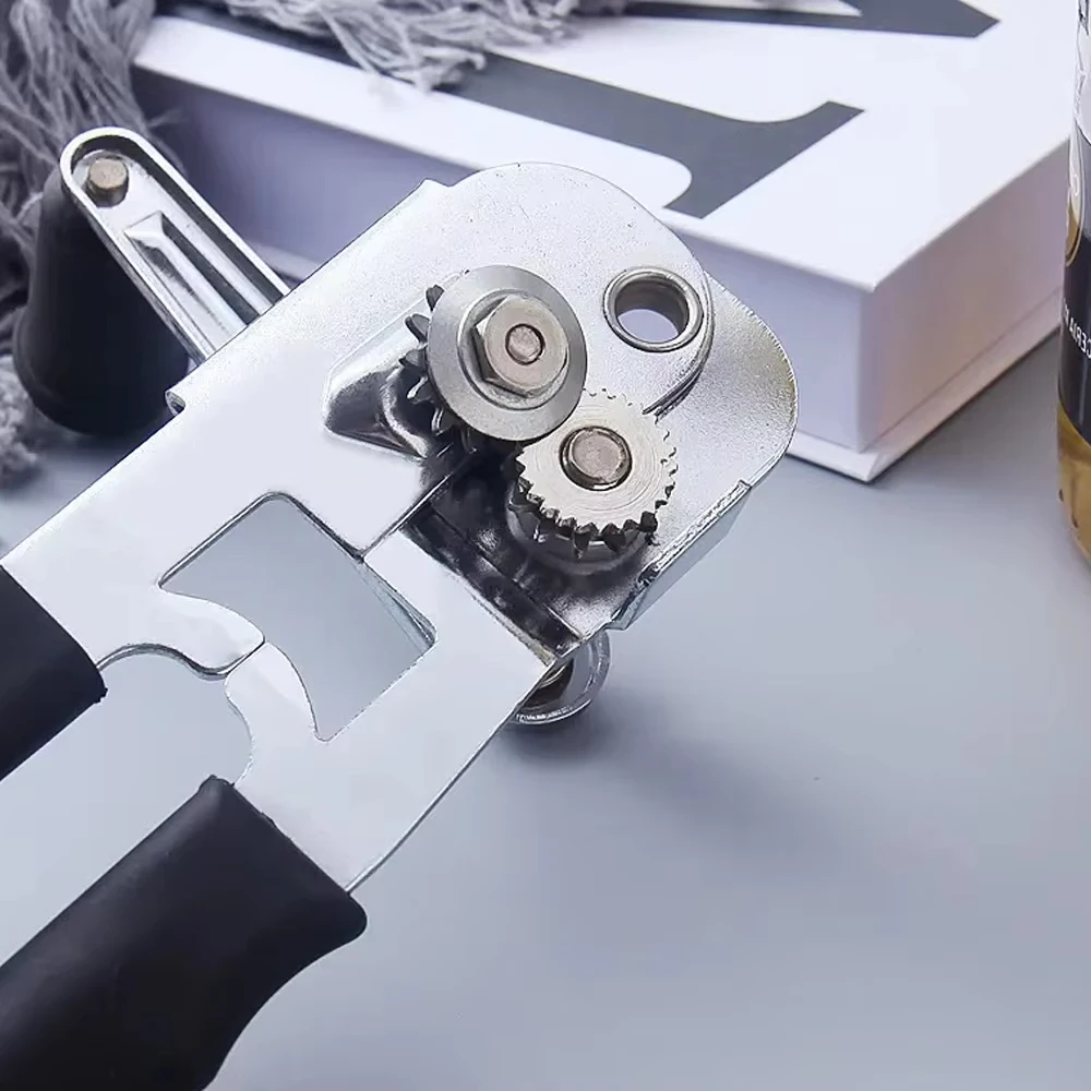 Heavy Duty Multifunction Stainless Steel Manual Handheld Tin Can Opener with Long Handle