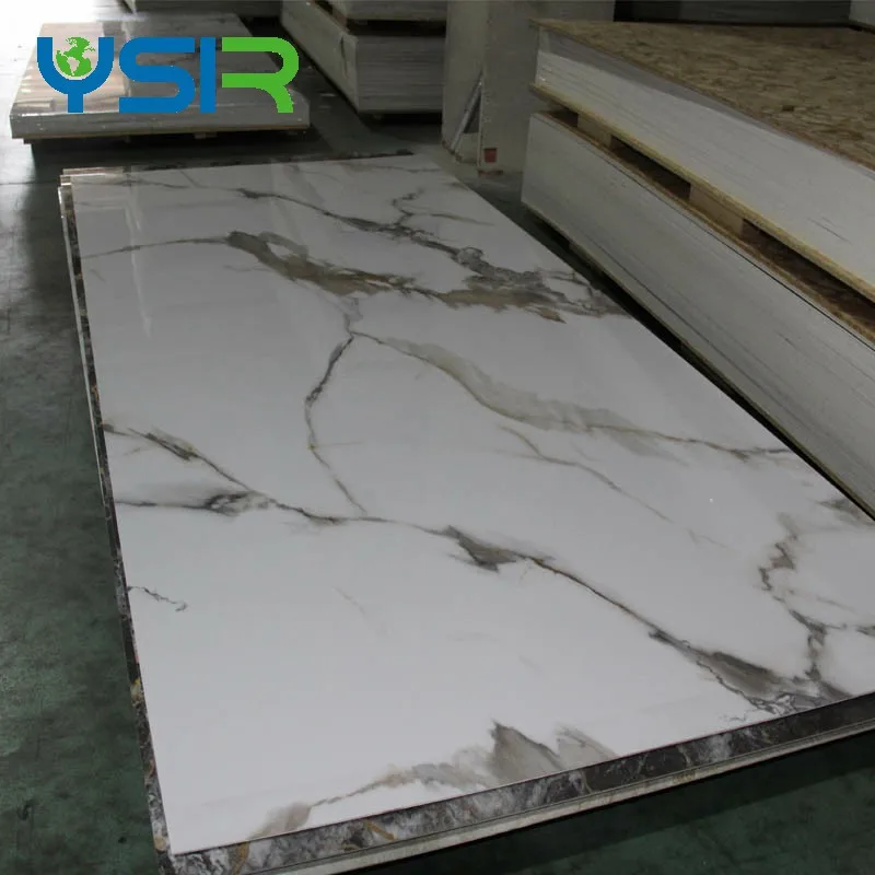 China Yansen high quality top supplier waterproof flexible soft wall panel marble board alternative PVC UV marble sheet