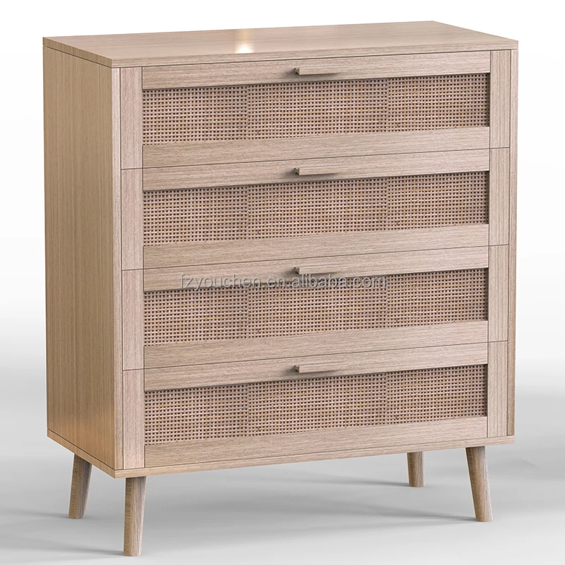 Modern hallway furniture wood rattan shoe cabinet furniture