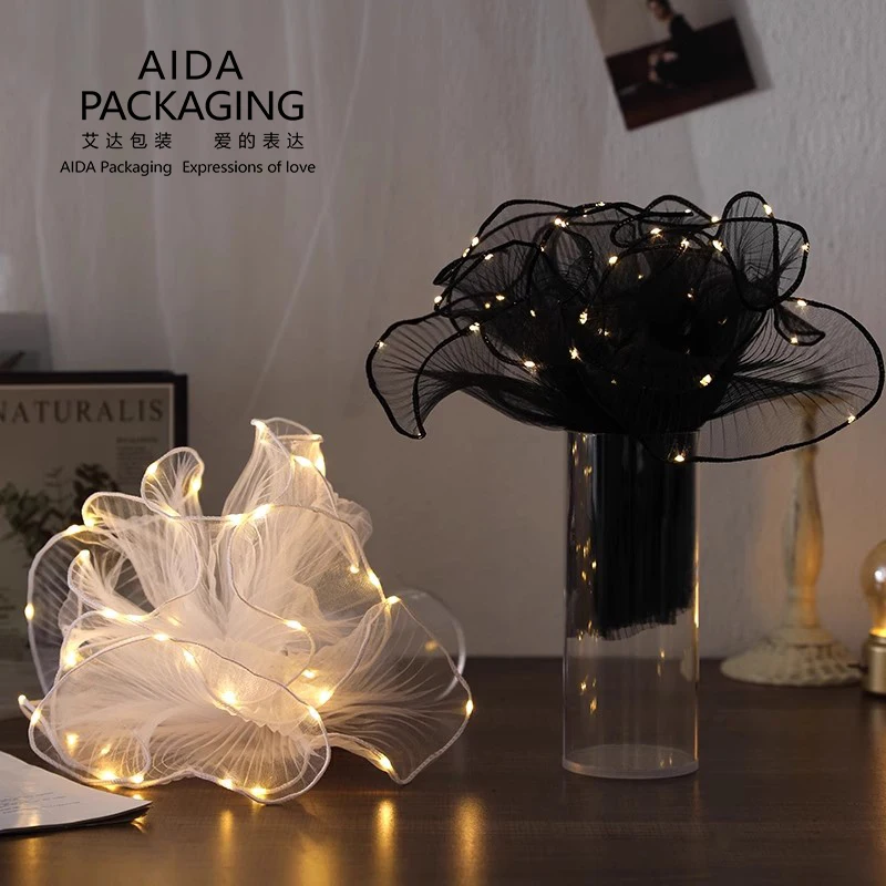 AIDA korean Wave Yarn Korean Flower wrapping mesh paper For Florists bouquet Packing