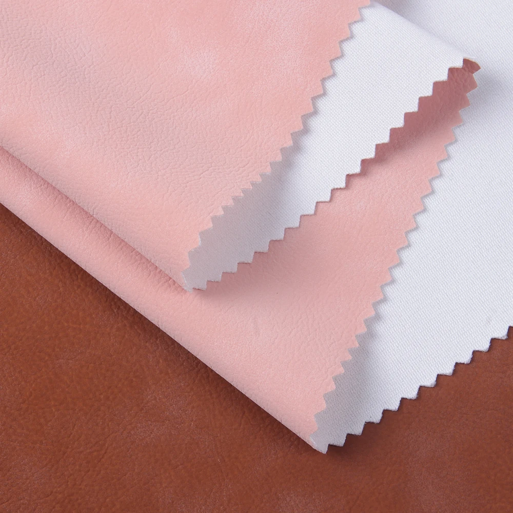 OEM Supplier Thick 30% Pu 70% Polyester Leather Fabric Custom Color Faux Leather For Clothes