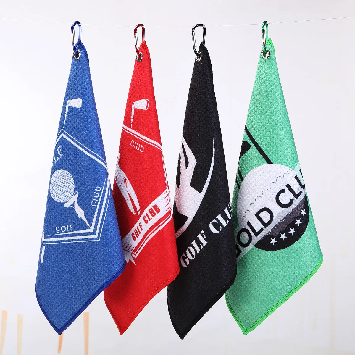 Wholesale Quick Drying Sports Towel Printed Personalized Microfiber Waffle Golf Towel Custom Logo