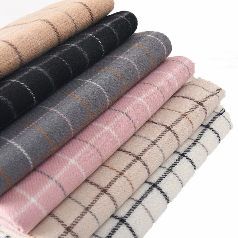 Wholesale Winter Thick Viscose Warm Scarf  Unisex  Woven Long Cashmere  Scarf  Small Checked Warm Shawls