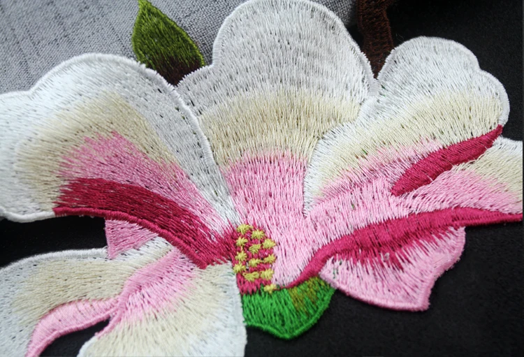 Plum blossom flowers series Embroidery Patches for Clothing backpack woven patch Decorative Applique heat press Patches badge