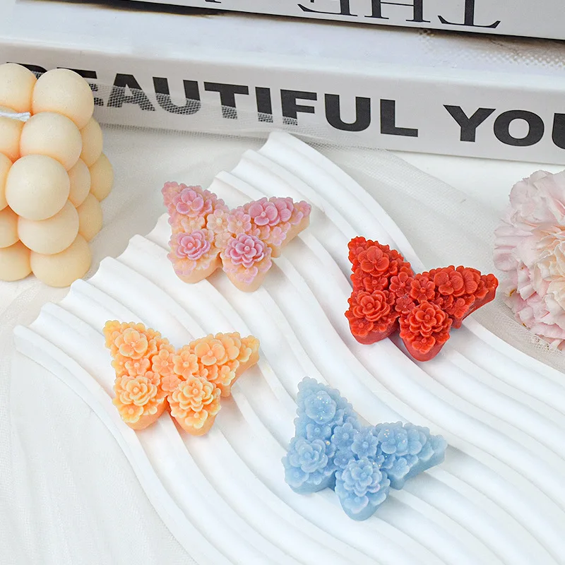 Kaijie 3D Mini Relief Butterfly Silicone Mold DIY Candle Handmade Soap Resin Decorative Craft Casting Mold