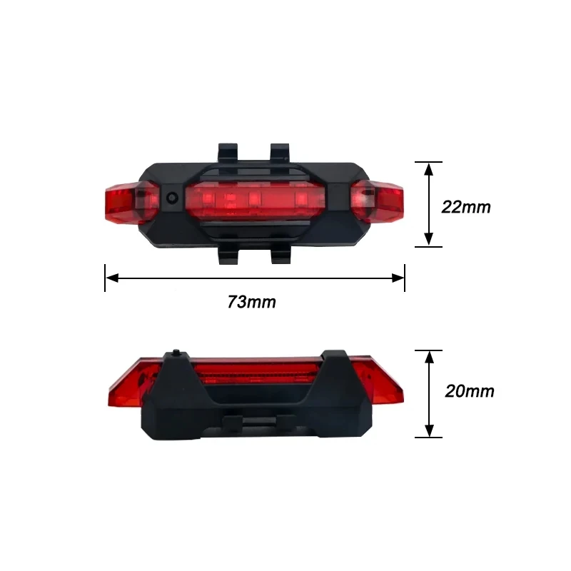 Riderace Bike Light Waterproof Rear Tail Light Portable LED USB Rechargeable MTB Mountain Bicycle Taillamp Safety Warning Light