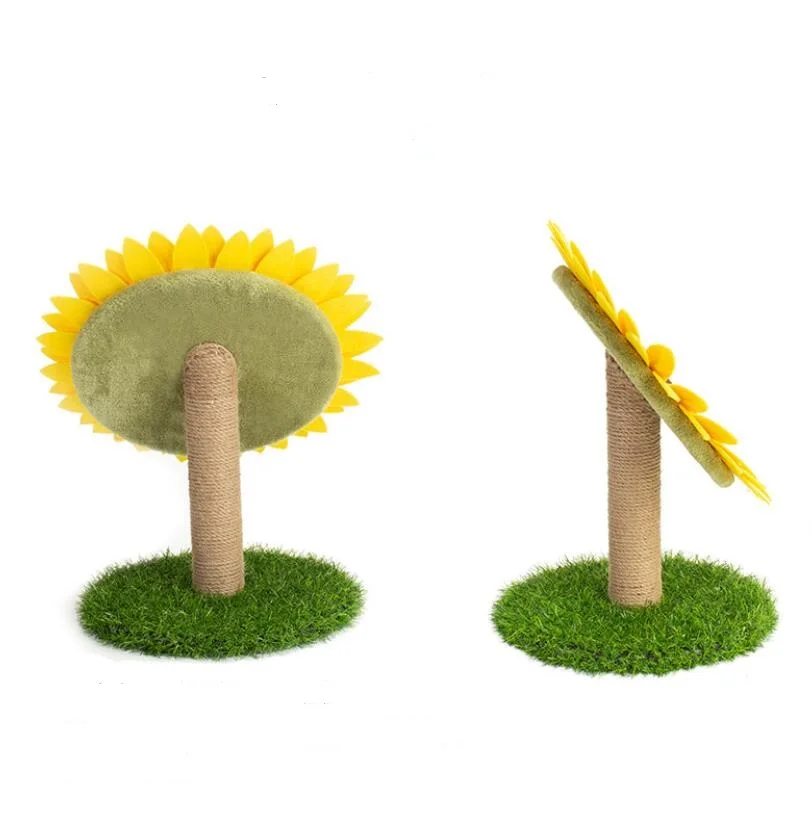 Wholesale New Design Sisal Sunflower interactive Cat post Tower Cute scratching Cat Tree
