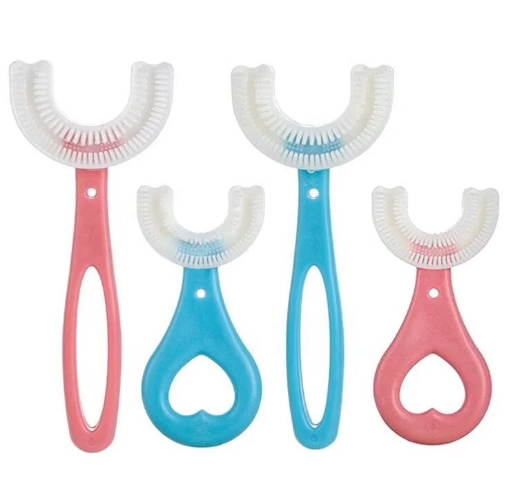 Children U Shape Toothbrush Kid Portable Toothbrushes Baby Silicone Toothbrush Newest 2 To 12 Years Kids Drop shipping
