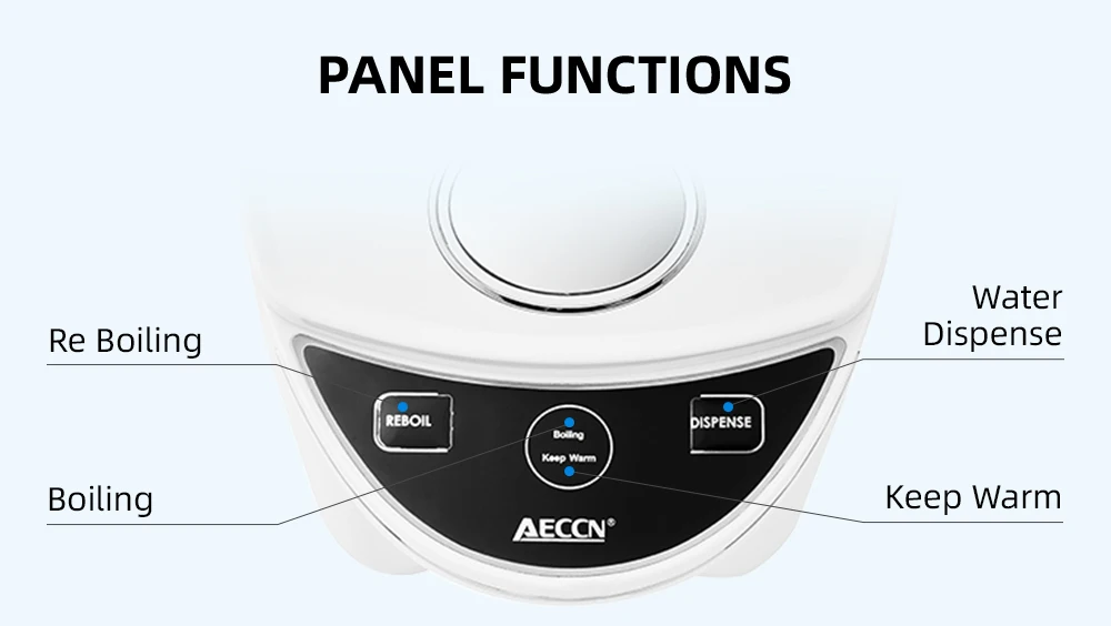 AECCN factory price 5L Childlock Re-boil Dry Boiling Protection Temperature Setting Stainless Steel 304 Electric Thermo Pot