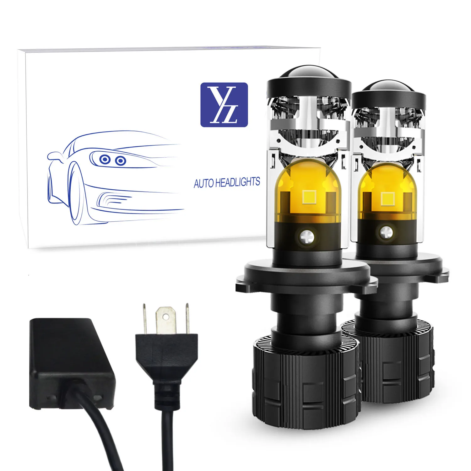 RTD LED Projector Condenser Lens Warm White H4 H7 9005 9012 9007 Mini Lens 6000k Fan LED Headlight for Auto&Motorcycle