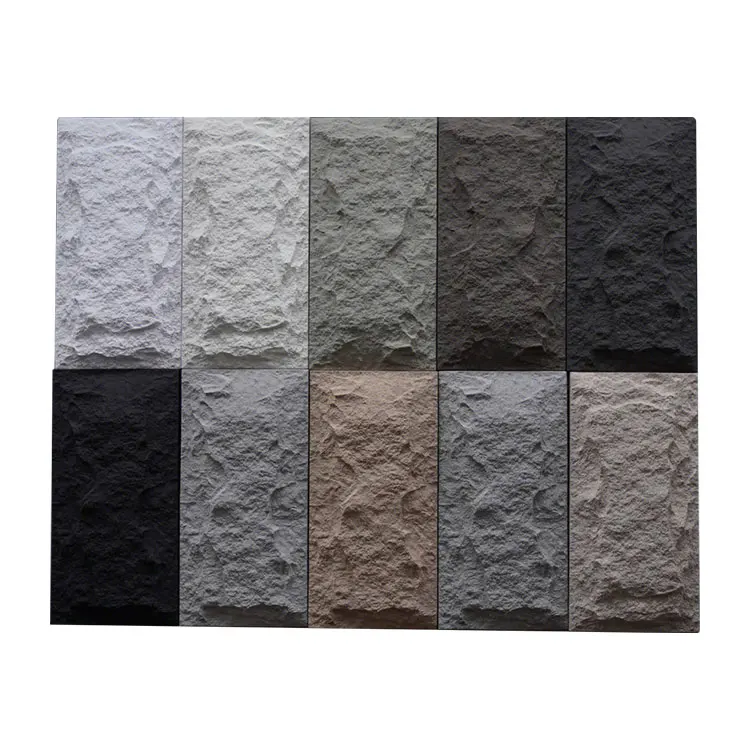light weight outdoor exterior decorative PU faux rock  polyurethane stone panel 3d pu stone wall panel