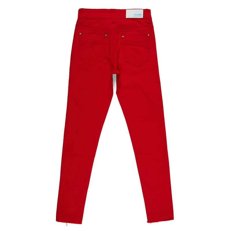 2021 Latest Design Colorful Mens Jeans Stretch Elastic Waist Bell Bottom Casual Trousers Funky Track Denim Pants Pencil Style