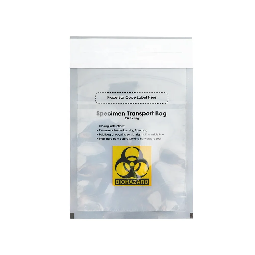 PE Specimen Carrier Transport Ziplock Bags Medical Collection Retrieval Biohazard