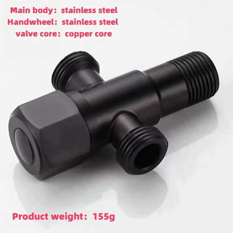 Factory Direct Cheap Price Stainless Steel Water Stop Valve Hot Sale G1/2 Matte Black Sus 304 Angle Valve