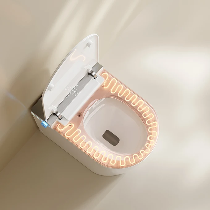 S024 High-End Hotel Bathroom Wc Remote Control Toilet with UV Light Automatic Flushing Electric Heated Toilet Bidet Smart Toilet