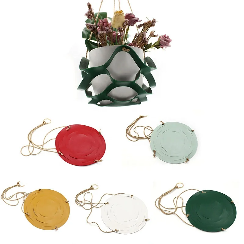 Водяная рябь подвесная корзина для суккулентных растений вешалка для цветов для помещений и улицы кожаный декоративный цветочный горшок