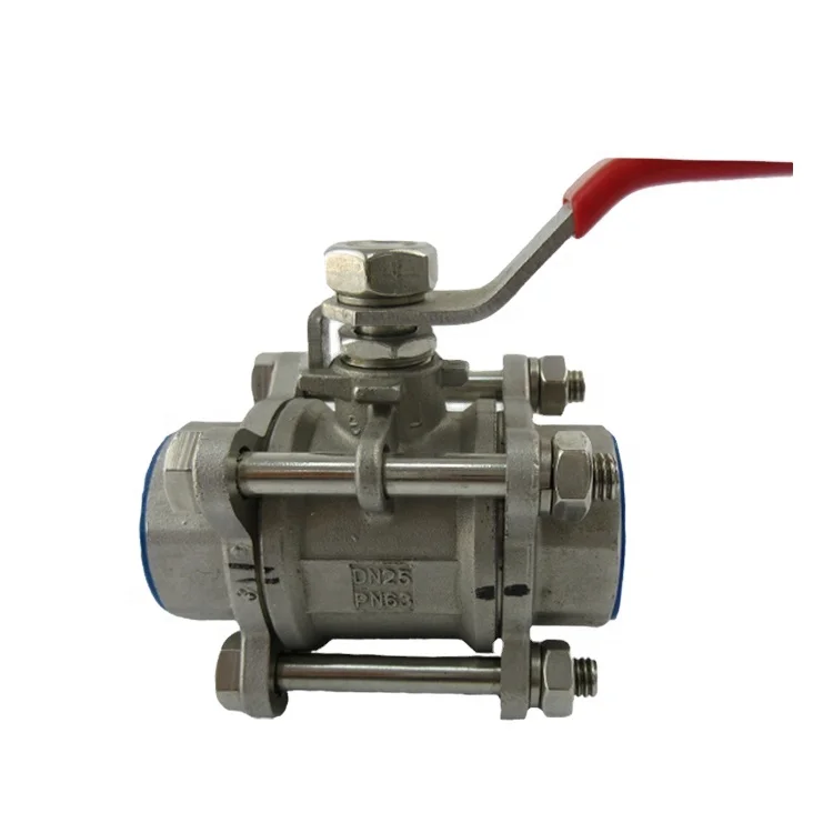 WCB углеродистая сталь три части 3 шт. резьбовой Стальной Шаровой Клапан