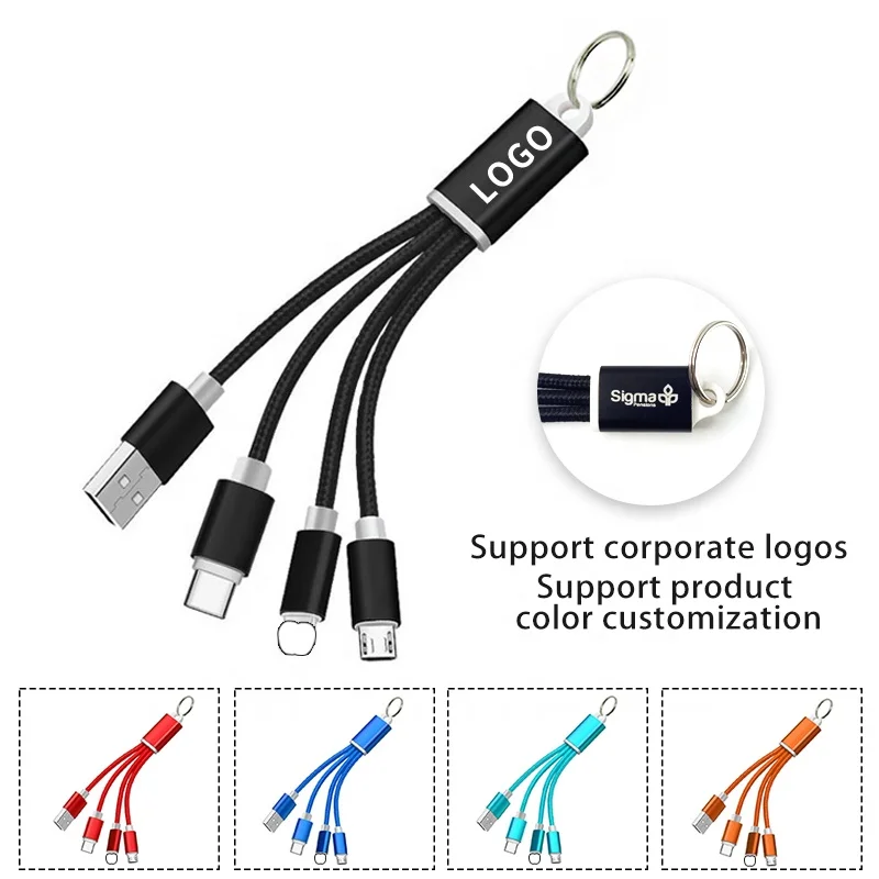 Hot Selling Promotional Business Gift Set 5V/2A Keychain Charger 3 in 1 Usb Cable for Men and Women Gift Items