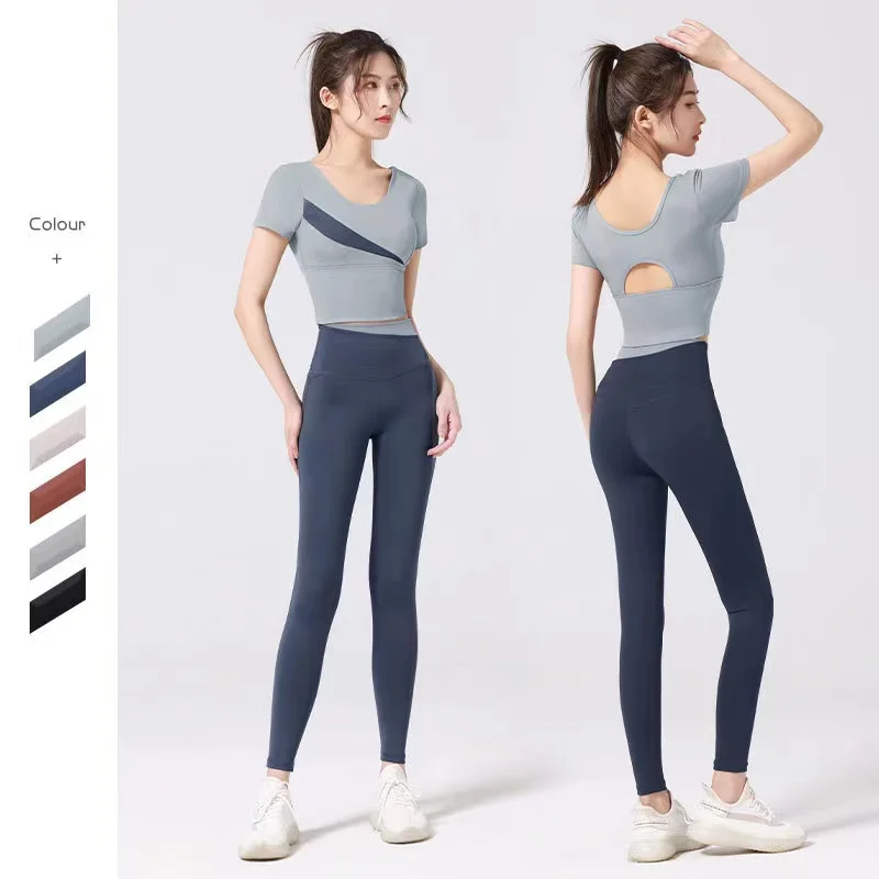 Комплект спортивной одежды для женщин из двух предметов, леггинсы для упражнений, оптовая продажа, одежда для фитнеса, женские комплекты для йоги