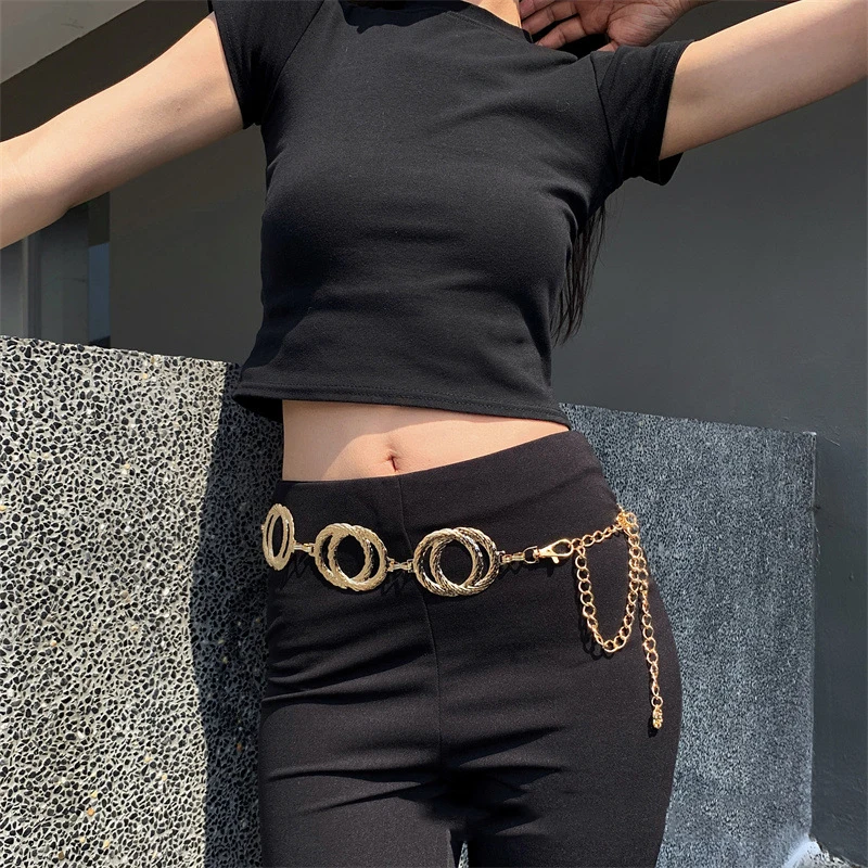 New Fashion Stainless Gold Silver Ladies Dress Chain Waist Belt for Women Body Chain Metal Belt Bikini Chain for Beach Party