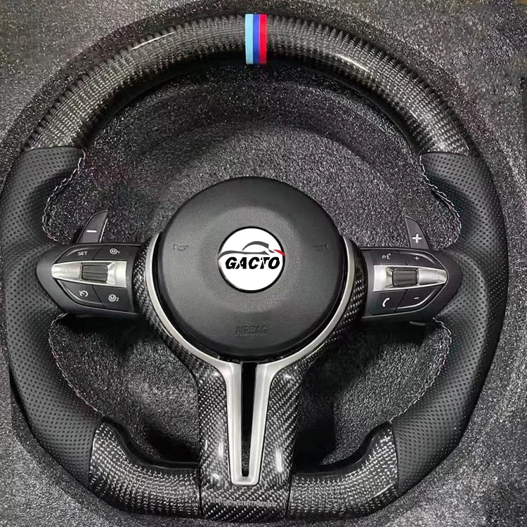 Wholesale Black  Carbon Perforated Leather M Sport Steering Wheel for BMW F10 F30 F31 F32 F20 E92 E60 X6 E71 X5 E70 M3 M4 M5 M6