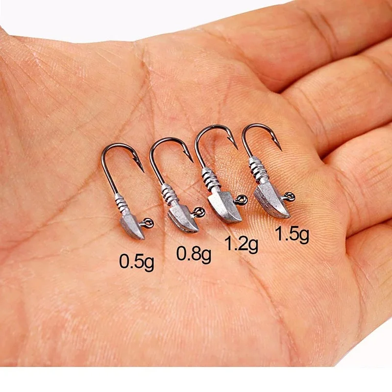 HISTOLURE 10pcs Rockfish Hook 0.5g/0.8g/1g/1.2g/1.5g Jig Head Fishing Hooks use for Soft Lure Hook Worm Hook