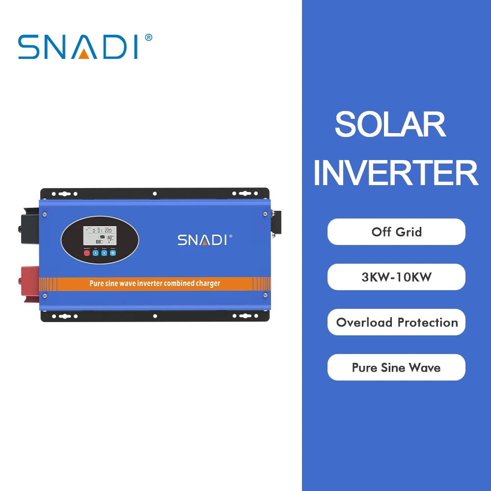 Home Use Pure Sine Wave Off Grid 5kw 12v 24v 48v DC to AC 110V 220V Single Phase Inverter Solar Energy