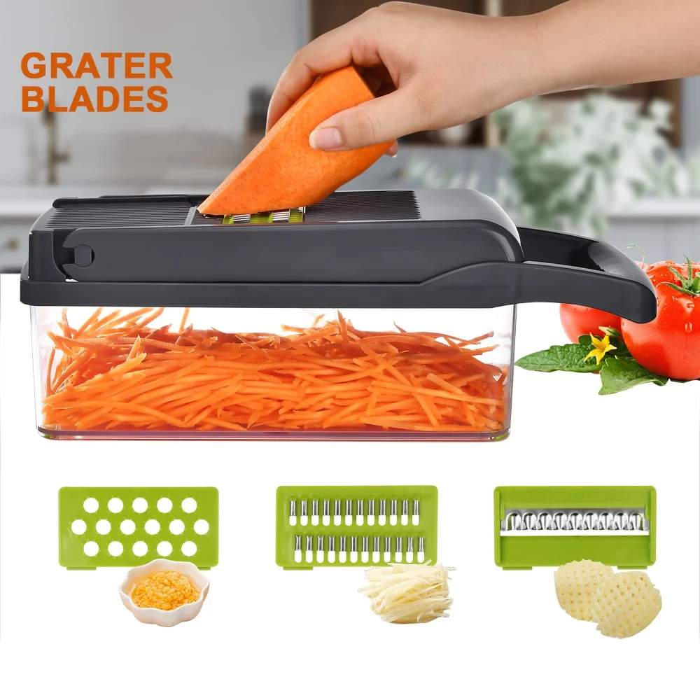 Multifunctional carrot potato onion vegetable slicer manual 12/14/16 in 1 vegetable cutter mandolin slicer vegetable chopper