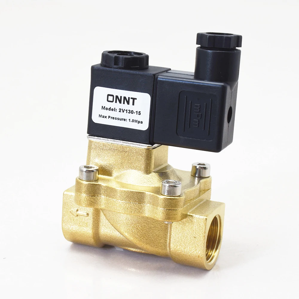 Brass Solenoid Air Valve 110V 12V 220V 24 Volt 1/2 Inch 2 Way Normally Closed Solenoid Valve 2V130-15