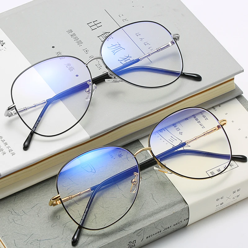 2019 Large fashion glasses woman aviation bamboo joint arm metal optical frame making machine