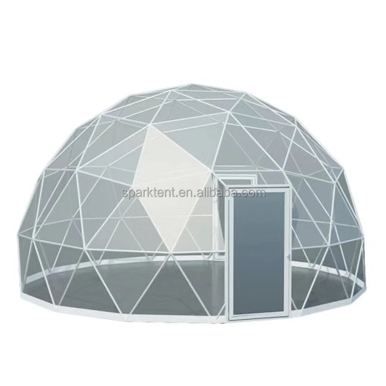 Wholesale Waterproof aluminum glass dome home, fiberglass mirror glass dome house for sale
