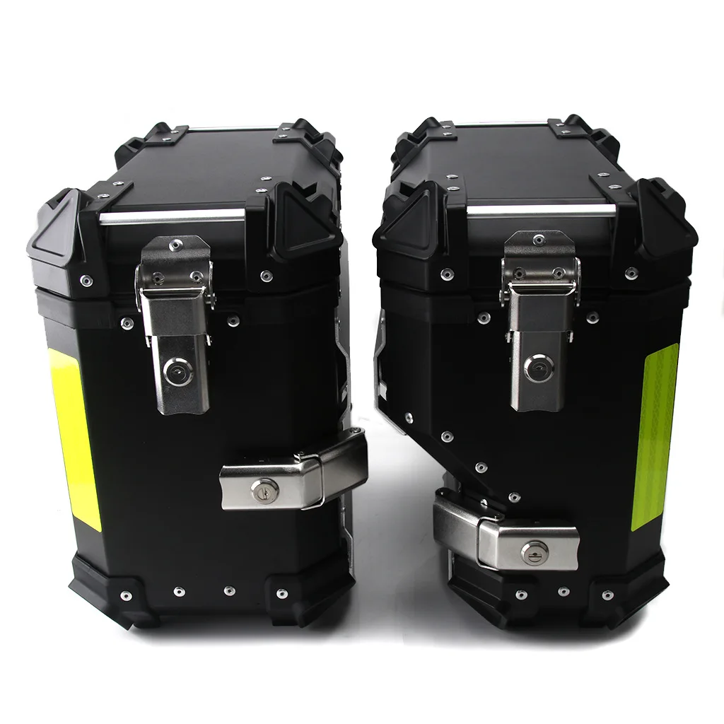 Motorcycle trunks Aluminum 37L/38LSide Boxes Of Motorcycle Waterproof Motor Left Right Box Large Capacity Motorcycle Side Box