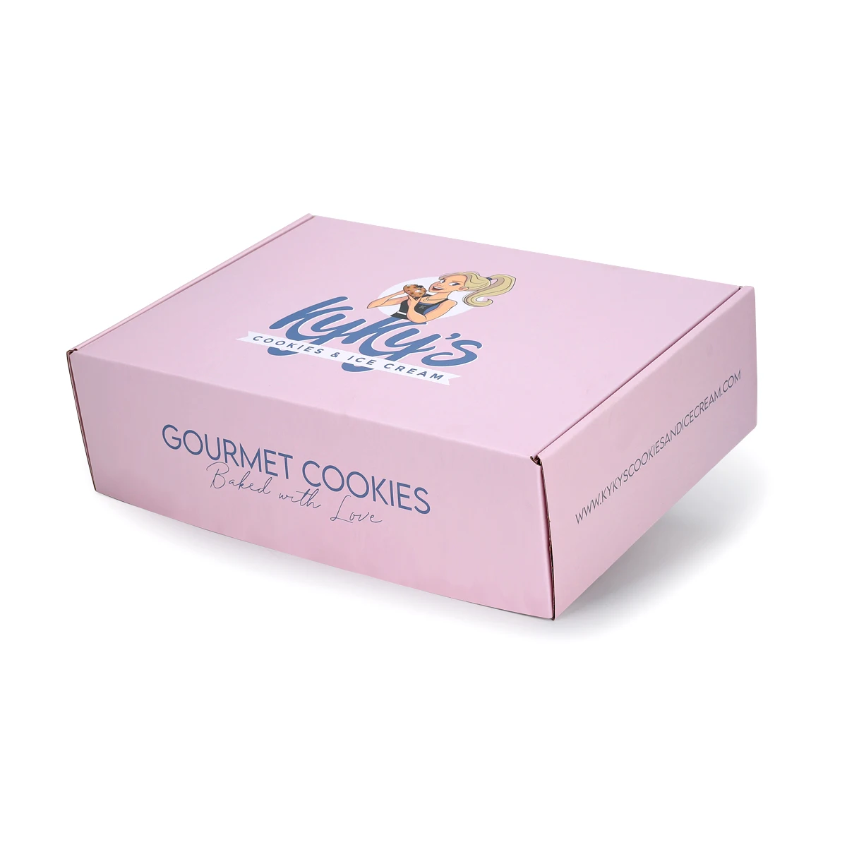 Custom Christmas Cookie Donut Cake Food Chocolate Gift pink Shipping Cardboard Coated Paper Mailer Boxes With Logo Packaging