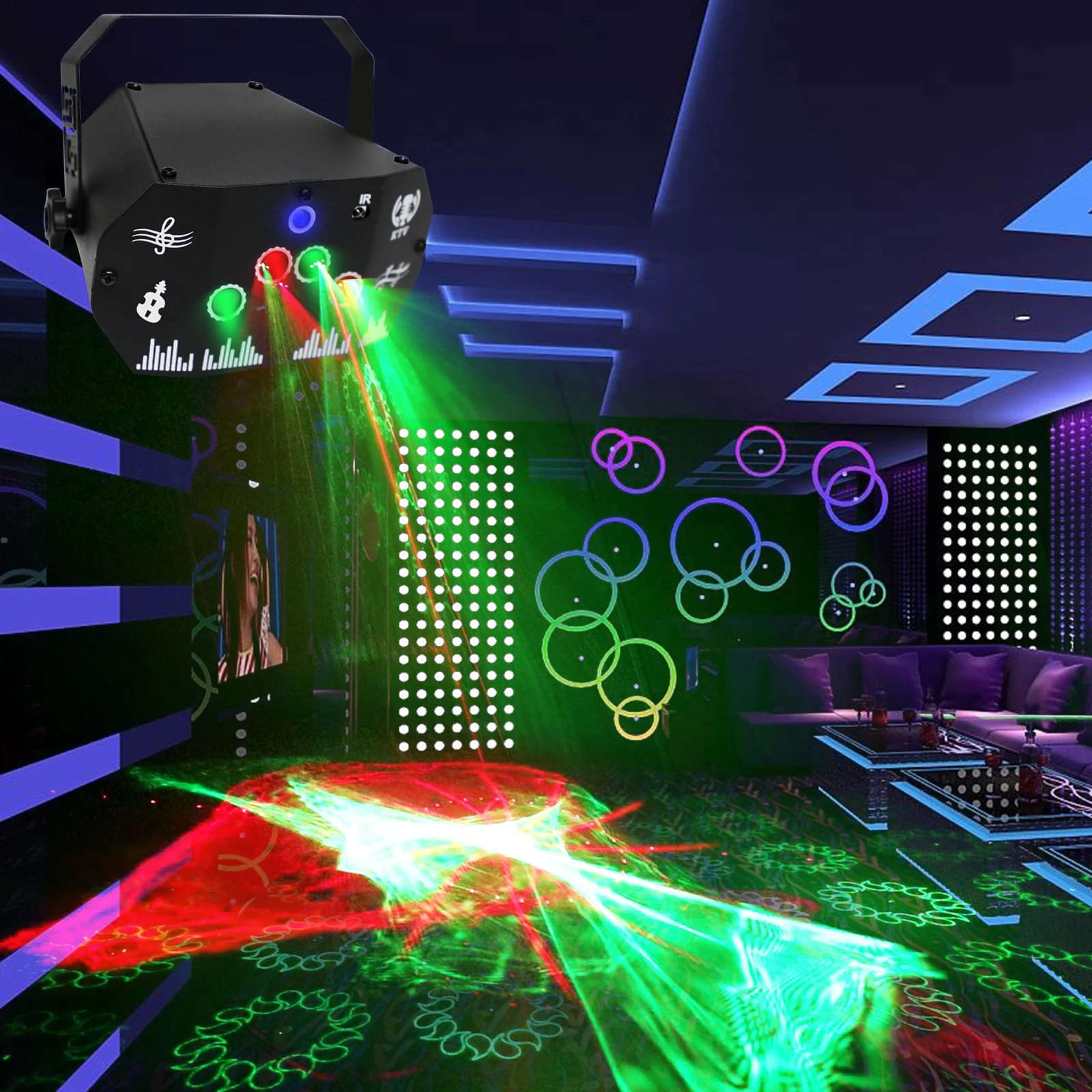 New DJ Dream laser lights beam projector LED Strobe RGB Sound activated stage light super sky party lamp for Bar