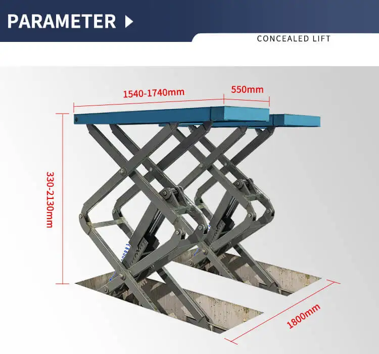 3.5 Ton Scissor Long Platform Car Lift  Factory High Sale Hydraulic Lift Car Elevator Lifter High Capacity