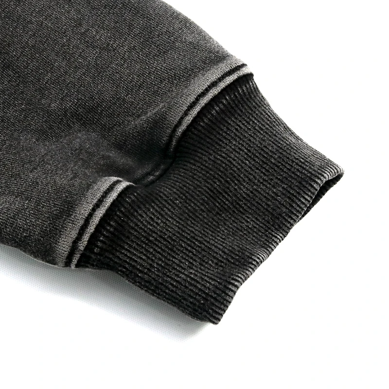 Custom logo hoodie stone new fashion wash black acid wash hoodie oversize distressed hoodie