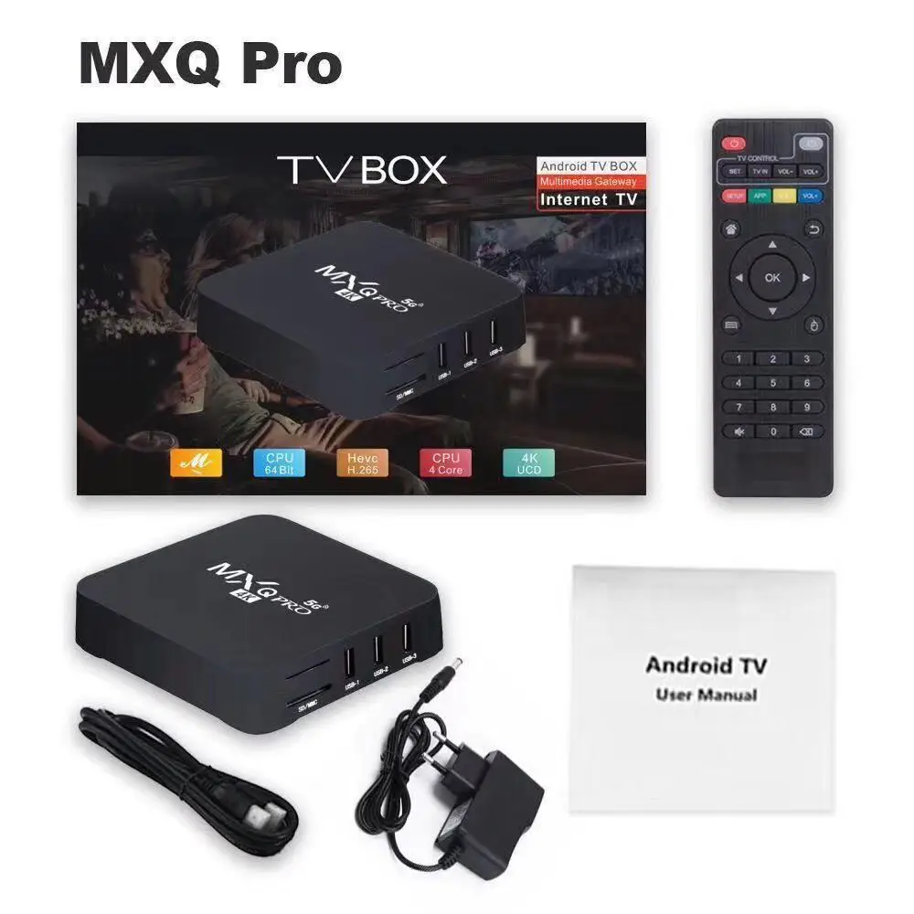 Cheapest set top box tv digital ip tv Arabic streaming MX Q PRO 4G 32GB 5G 128GB Android 11 4K smart tv box from China