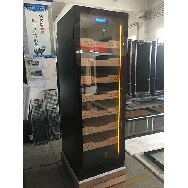 1200 Capacity Free Standing  Household Cigar Cabinet Humidor with  LED Lighting and Reversible Door Cigar Humidor