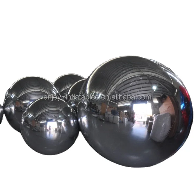 Large Custom Double Layer PVC Advertising Hanging Mirror Ball Sphere Reflective Balloons Inflatable Mirror Ball