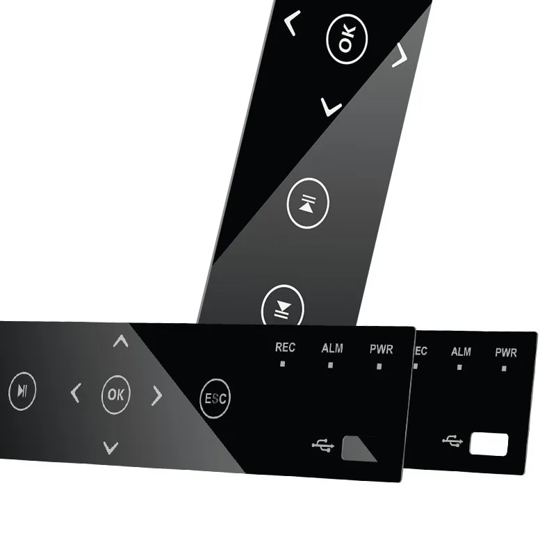 hot embossed button ,PCB front panel control panel label , tactile keys  adhesive overlay graphics label PET stickers