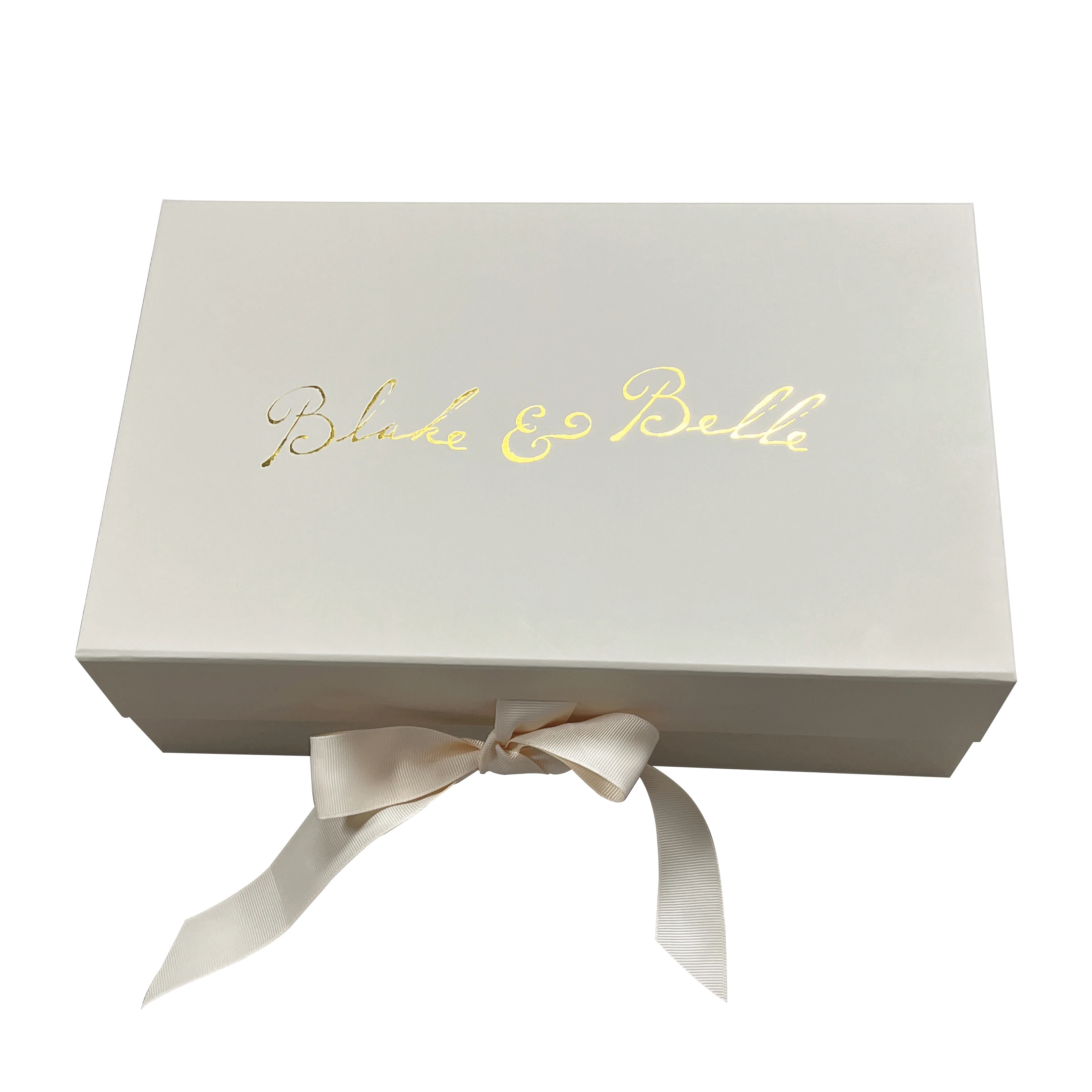 Wholesale Custom print Recyclable Packaging Gift gold stamping Paper Box Square Cardboard Boxes with ribbon handle