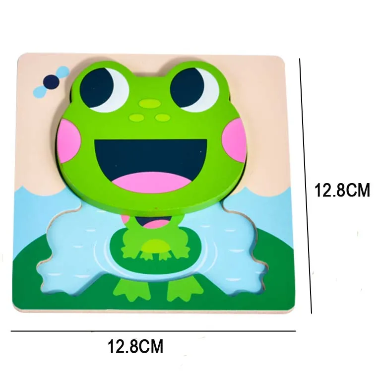 Деревянная лягушка 3D головоломка Монтессори настольная игра детская природа развивающая эко-детская игрушка