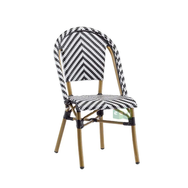 
Outdoor cafe paris bistro rattan wicker chairs bamboo look (E3007) 